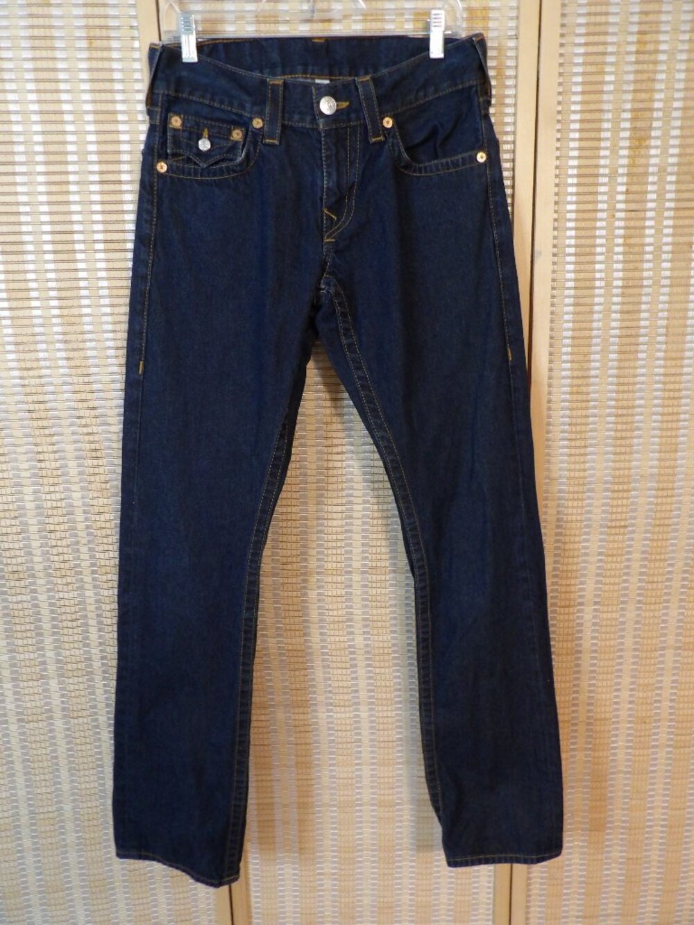 Women's True Religion Size 29 World Tour Section Straight Jeans Blue Denim